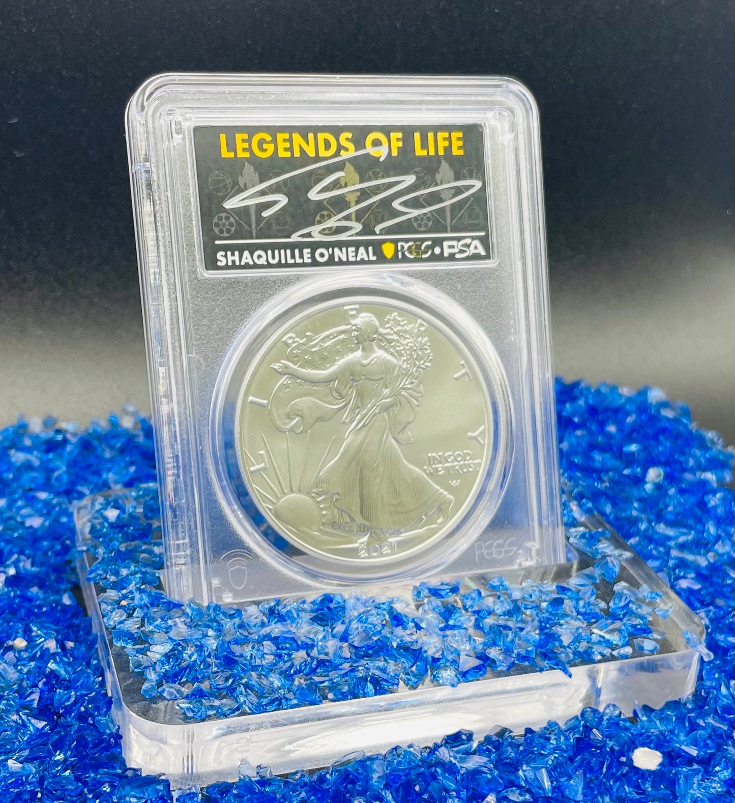 2021 $1 American Silver Eagle PCGS MS70 NBA Hall of Fame Shaquille O'Neal Signed Mint Condition 1 of 118