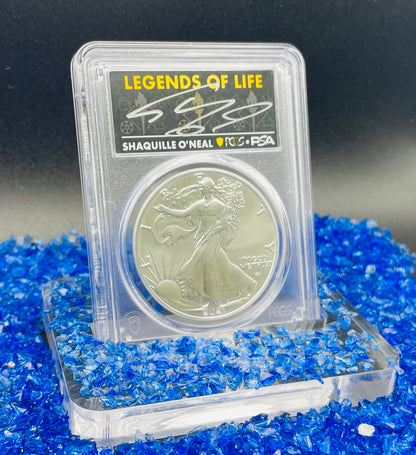 2021 $1 American Silver Eagle PCGS MS70 NBA Hall of Fame Shaquille O'Neal Signed Mint Condition 1 of 118