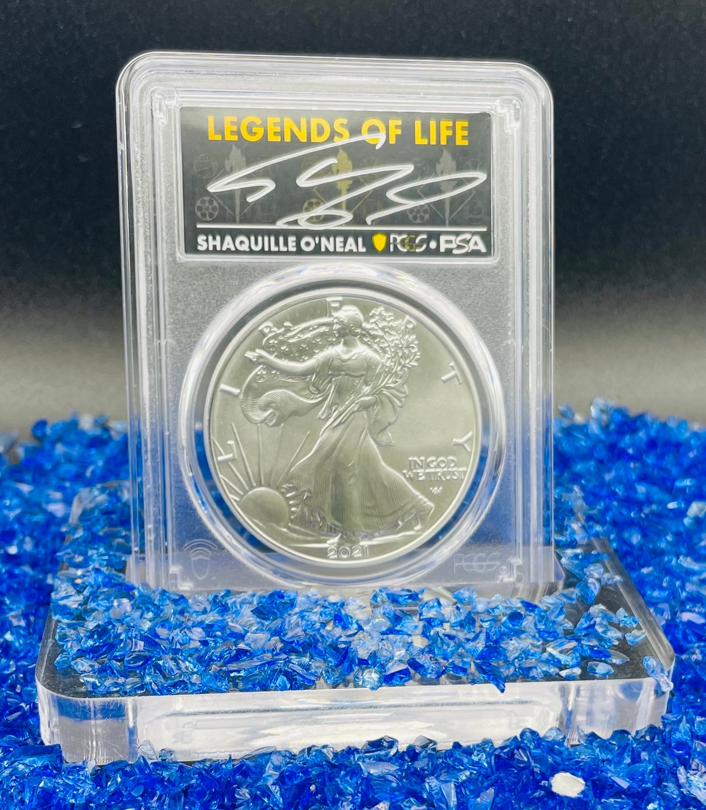 2021 $1 American Silver Eagle PCGS MS70 NBA Hall of Fame Shaquille O'Neal Signed Mint Condition 1 of 118