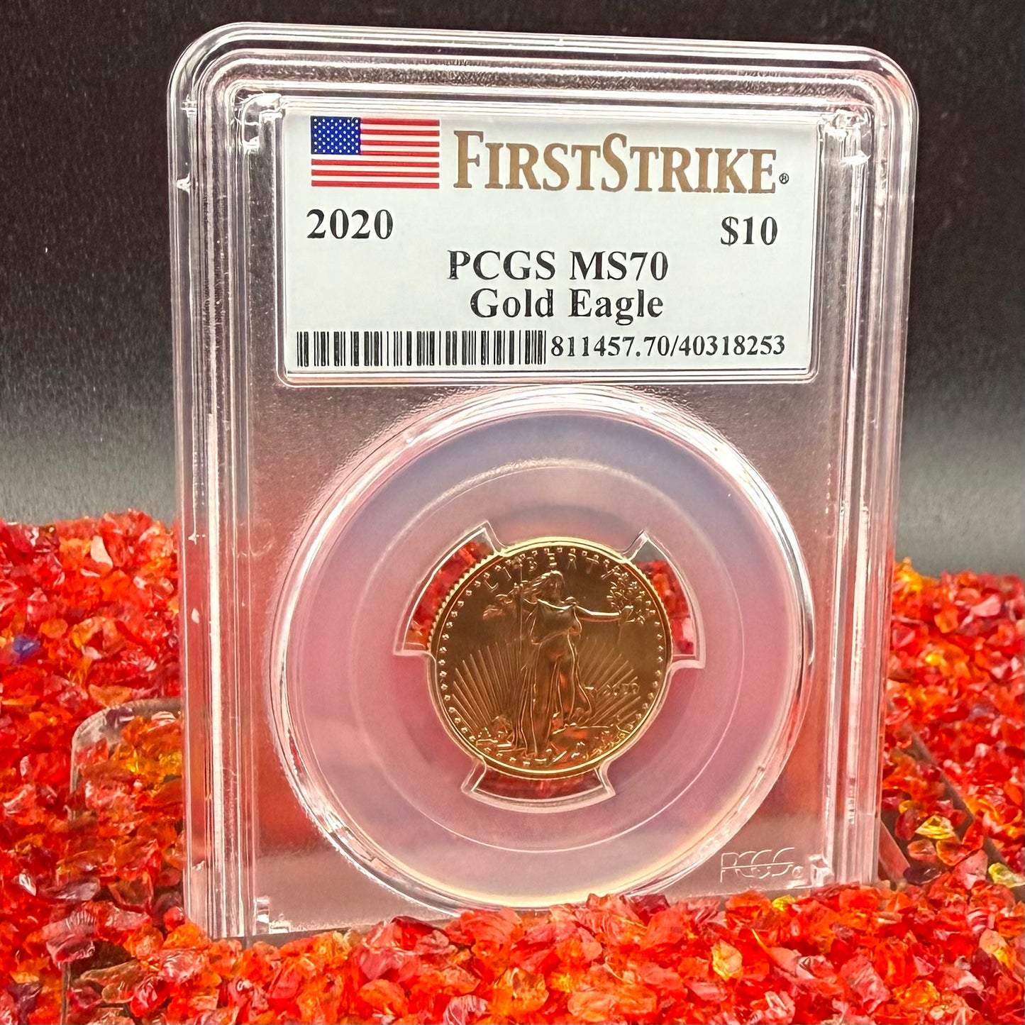 2020 $10 American Gold Eagle PCGS MS70 First Strike Flag Label (Rare 1 of 426)