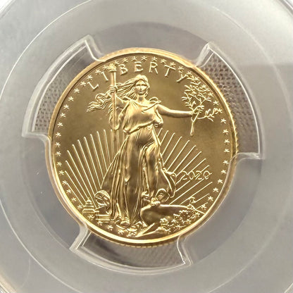 2020 $10 American Gold Eagle PCGS MS70 First Strike Flag Label (Rare 1 of 426)