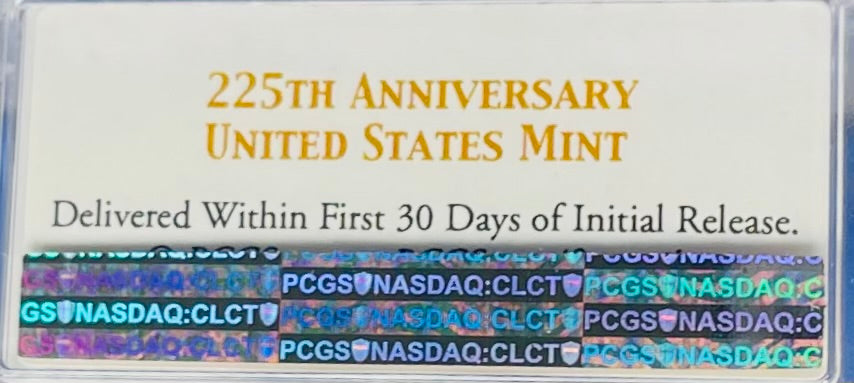 Burnished 2017 (W) $1 American Silver Eagle PCGS SP70 First Strike Rare 225th Anniversary Label (1 of 1,000)