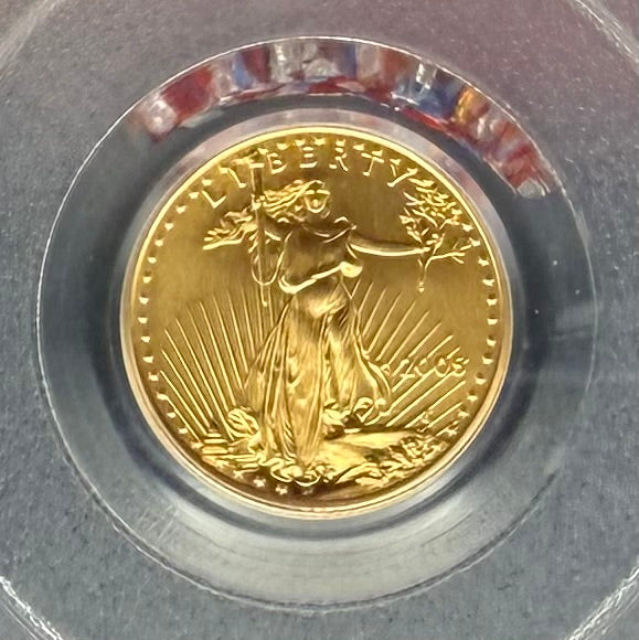 2005 $5 American Gold Eagle PCGS MS70 First Strike Flag Label (Rare 1 of 427)