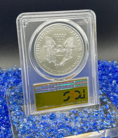 2017 $1 (W) American Silver Eagle PCGS MS70 First Day of Issue Gold Foil Label (Rare 1 of 2,017)