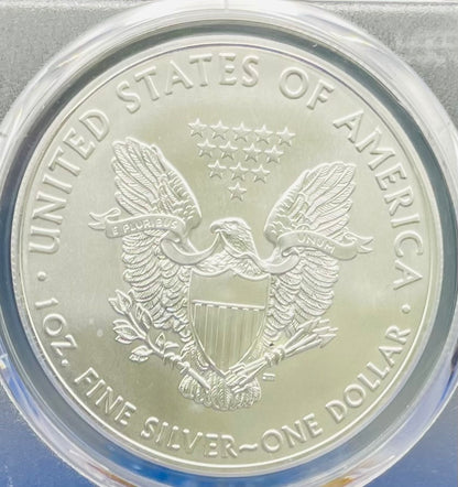 2017 $1 (W) American Silver Eagle PCGS MS70 First Day of Issue Gold Foil Label (Rare 1 of 2,017)