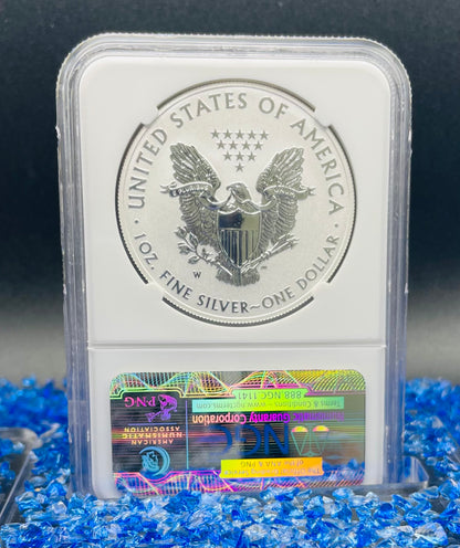 Reverse Proof & Enhanced Finish (2 Coin Set) 2013 (W) $1 American Silver Eagle NGC PF69 White Core Holder West Point Gold Star Label