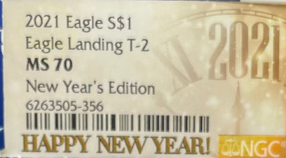 2021 $1 American Silver Eagle NGC MS70 New Years Edition Type 2 Ultra Rare Holder Limited Edition