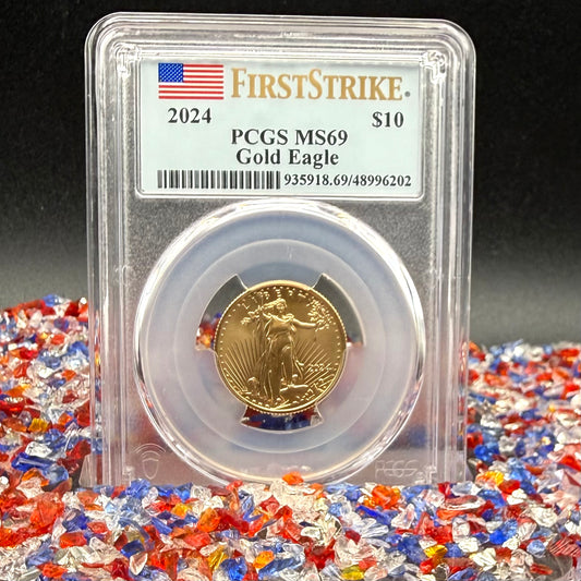 2024 $10 American Gold Eagle PCGS MS69 First Strike Flag Label (Rare 1 of 58)