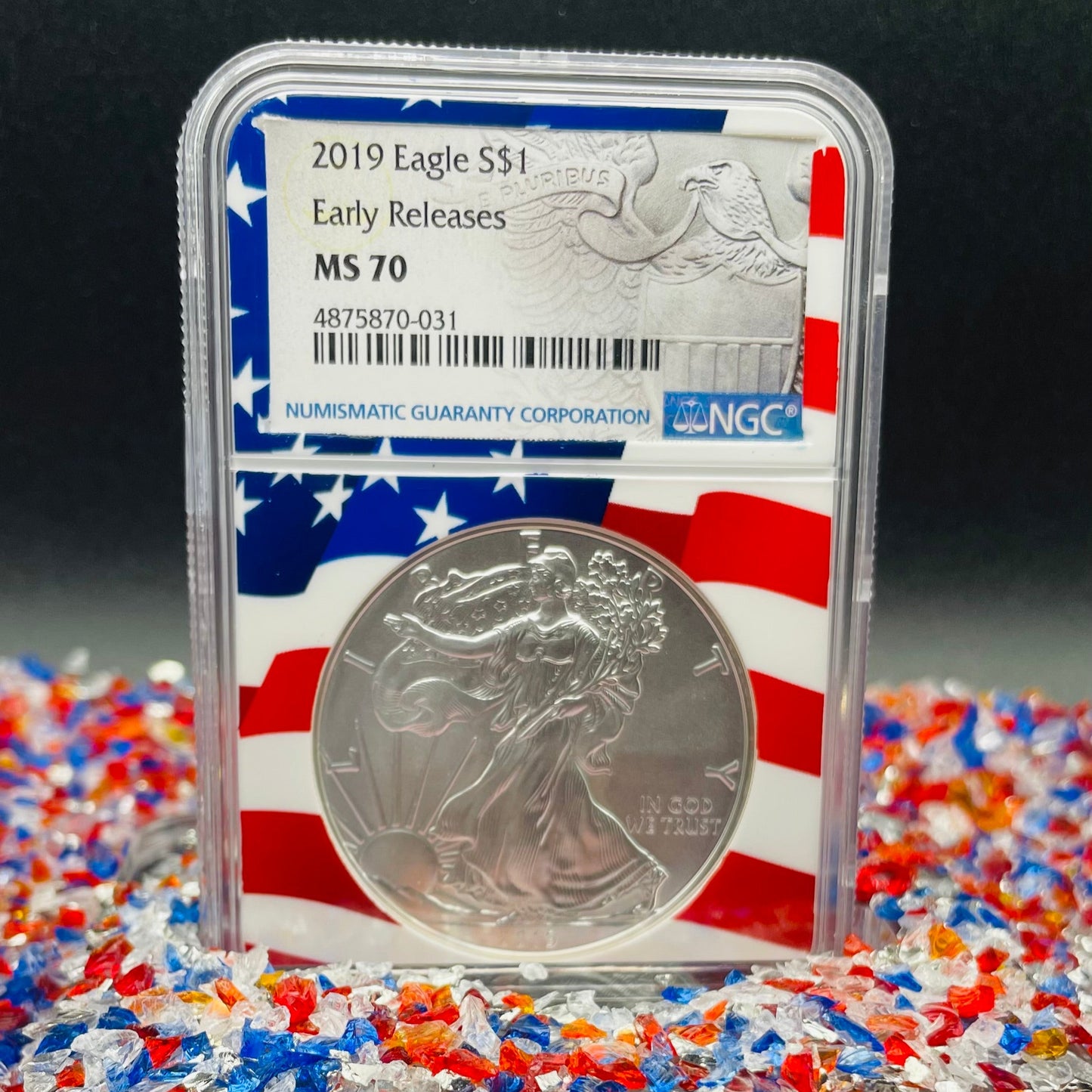 2019 $1 American Silver Eagle NGC MS70 Early Releases Ultra Rare Holder & Label Mint Condition