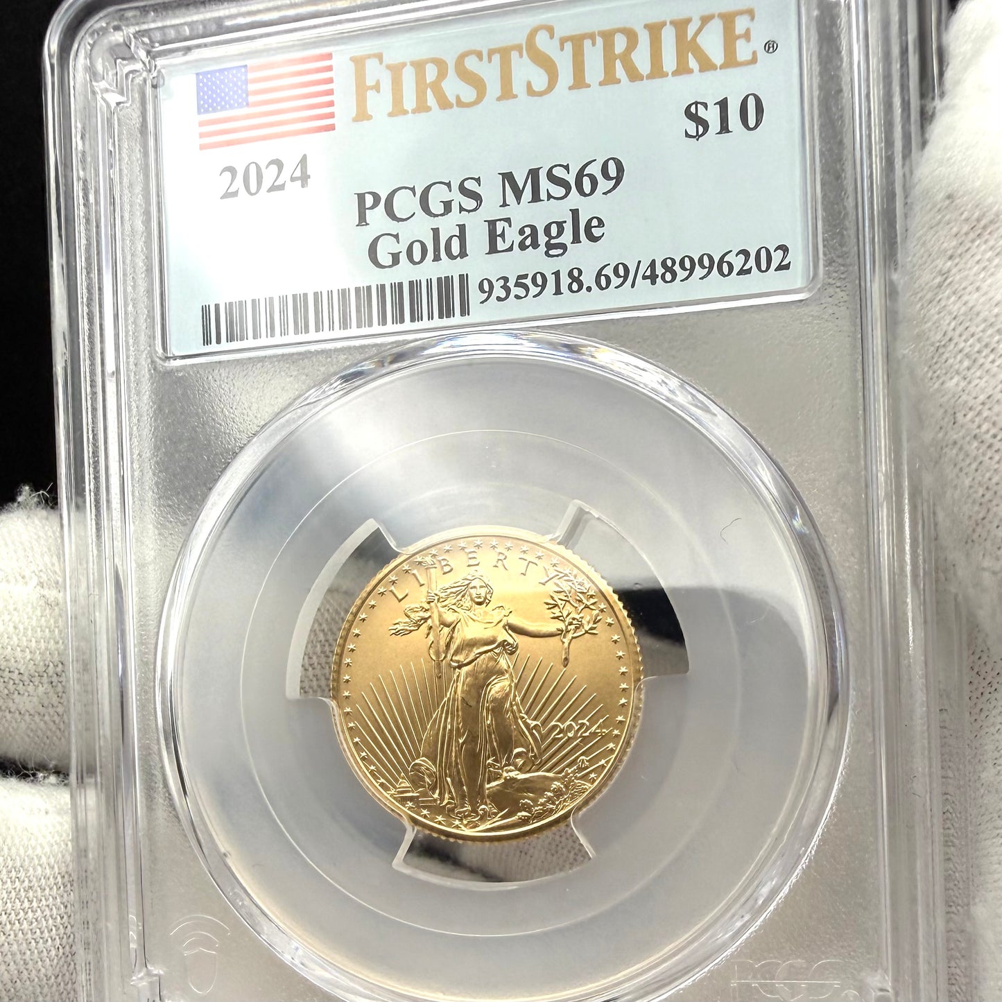 2024 $10 American Gold Eagle PCGS MS69 First Strike Flag Label (Rare 1 of 58)