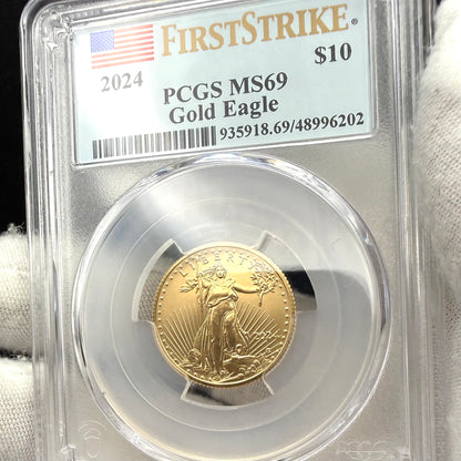 2024 $10 American Gold Eagle PCGS MS69 First Strike Flag Label (Rare 1 of 58)