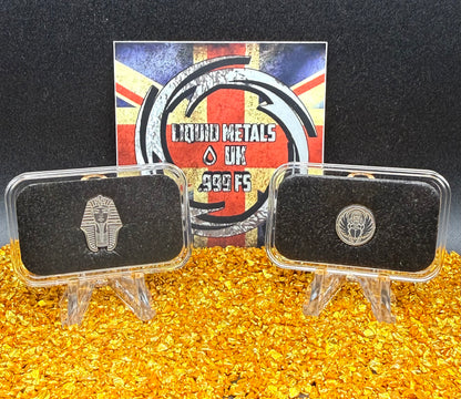 1/1333 OZT 24K GOLD 3 x 1/4 IDAHO GOLDBACK AURUM NOTES ALPHA & King Tut + Scarab Silver Art Bars (Rare 1 of 100) Mint