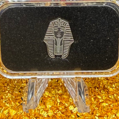 1/1333 OZT 24K GOLD 3 x 1/4 IDAHO GOLDBACK AURUM NOTES ALPHA & King Tut + Scarab Silver Art Bars (Rare 1 of 100) Mint