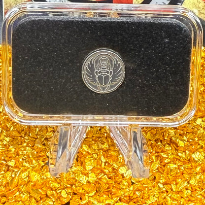 1/1333 OZT 24K GOLD 3 x 1/4 IDAHO GOLDBACK AURUM NOTES ALPHA & King Tut + Scarab Silver Art Bars (Rare 1 of 100) Mint