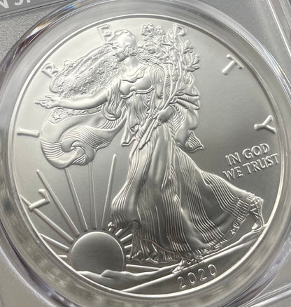 2020 $1 American Silver Eagle PCGS MS70 First Strike Legends of Life NBA Hall of Fame John Stockton Signed Label Mint Condition(1 of 10)