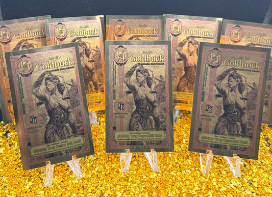 1/500 OZT 24K GOLD 8 x 1/4 IDAHO GOLDBACK AURUM NOTES ALPHA