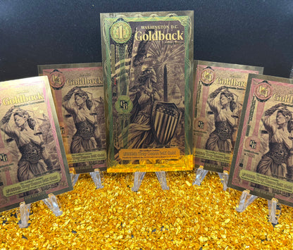 1/500 OZT 24K 1x1 WASHINGTON DC 4 x 1/4 IDAHO GOLDBACK AURUM NOTE ALPHA + SLEEVE