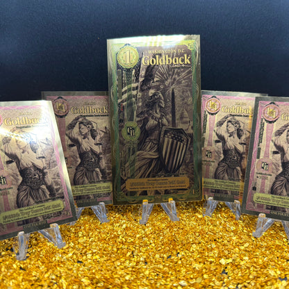 1/500 OZT 24K 1x1 WASHINGTON DC 4 x 1/4 IDAHO GOLDBACK AURUM NOTE ALPHA + SLEEVE