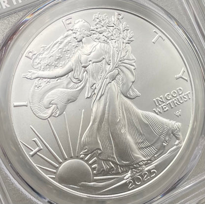 2025 $1 American Silver Eagle PCGS MS70 FDOI Legends of Life MLB Hall of Fame Trevor Hoffman Signed Label (Rare 1 of 15)