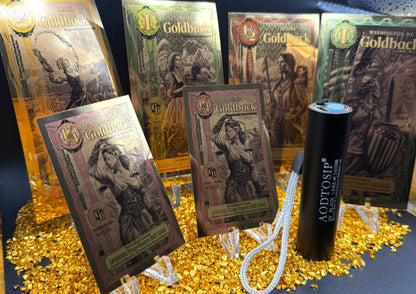 1/200 OZT 24K WASHINGTON DC, IDAHO AURUM NOTES ALPHA + SLEEVE + UV LIGHT