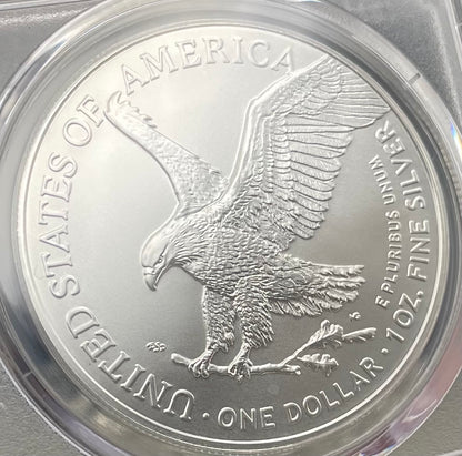 2024 $1 American Silver Eagle PCGS MS70 FDOI Legends of Life NBA Hall of Fame Giannis Antetokounmpo Signed Label (Rare 1 of 20)