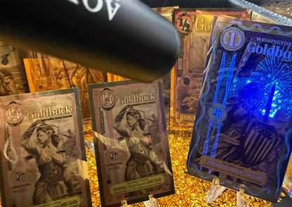 1/285 OZT 24K WASHINGTON DC, ARIZONA, FLORIDA, OKLAHOMA, IDAHO AURUM NOTES ALPHA + SLEEVE + UV LIGHT