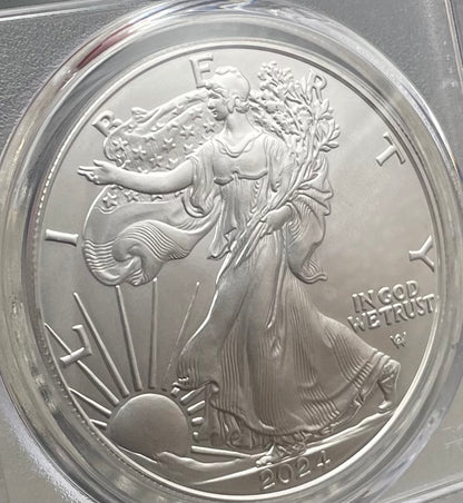 2024 $1 American Silver Eagle PCGS MS70 FDOI Legends of Life NBA Hall of Fame Elvin Hayes Signed Label (Rare 1 of 15)