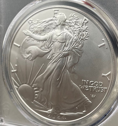 2024 $1 American Silver Eagle PCGS MS70 FDOI Legends of Life NBA Hall of Fame Elvin Hayes Signed Label (Rare 1 of 15)