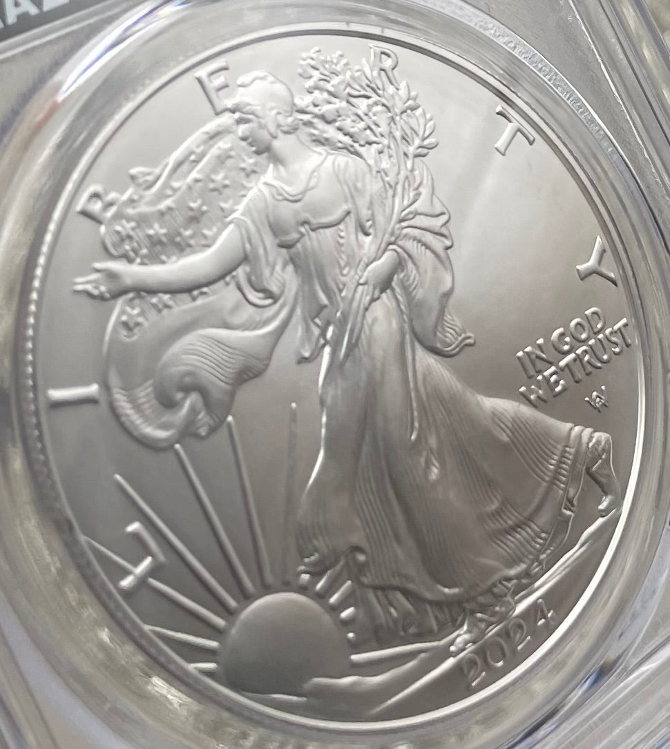 2024 $1 American Silver Eagle PCGS MS70 FDOI Legends of Life MLB Hall of Fame Mike Piazza Signed Label Mint Condition (Rare 1 of 15)