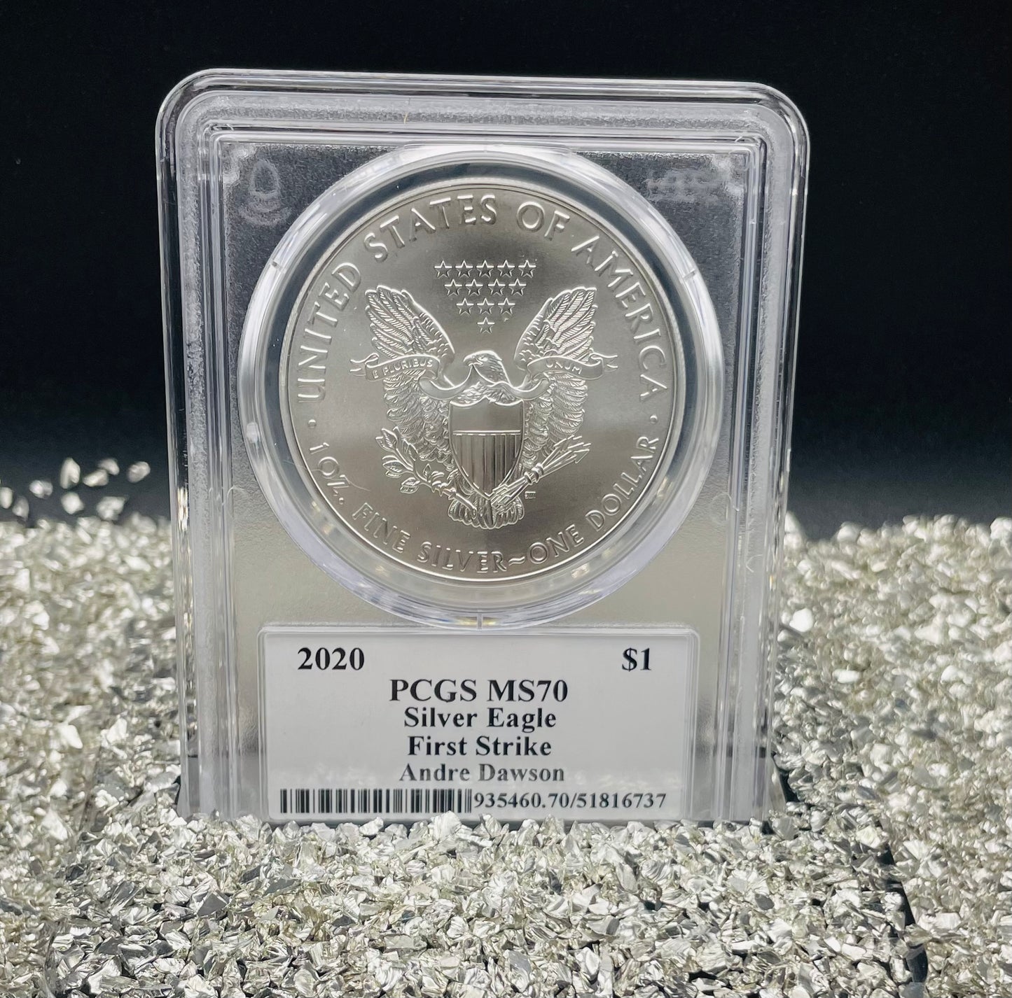 2020 $1 American Silver Eagle PCGS MS70 First Strike Legends of Life MLB Hall of Fame Andre Dawson Signed Label Mint Condition (1 of 35)