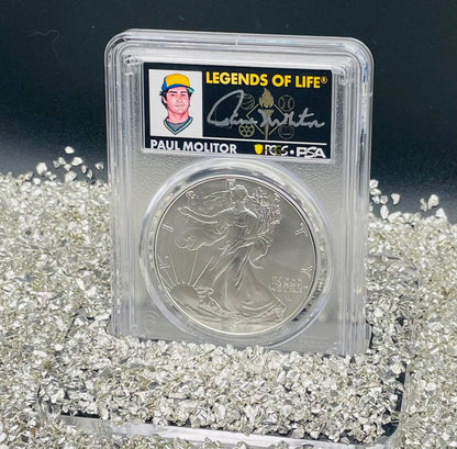 2024 $1 American Silver Eagle PCGS MS70 FDOI Legends of Life MLB Hall of Fame Paul Molitor Signed Label Mint Condition (Rare 1 of 15)