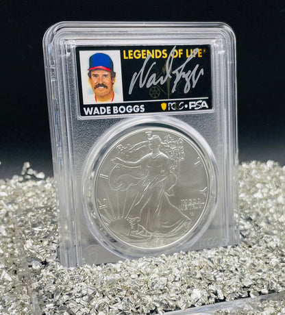 2024 $1 American Silver Eagle PCGS MS70 FDOI Legends of Life MLB Hall of Fame Wade Boggs Signed (Rare 1 of 15)