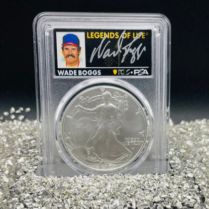 2024 $1 American Silver Eagle PCGS MS70 FDOI Legends of Life MLB Hall of Fame Wade Boggs Signed (Rare 1 of 15)