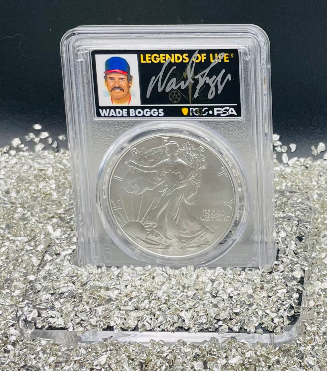 2024 $1 American Silver Eagle PCGS MS70 FDOI Legends of Life MLB Hall of Fame Wade Boggs Signed (Rare 1 of 15)