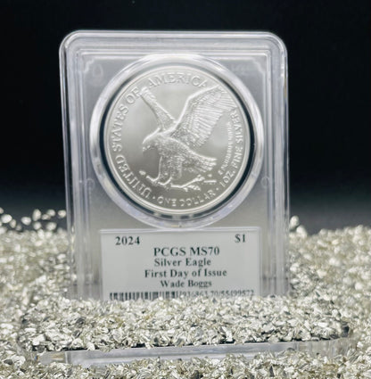 2024 $1 American Silver Eagle PCGS MS70 FDOI Legends of Life MLB Hall of Fame Wade Boggs Signed (Rare 1 of 15)