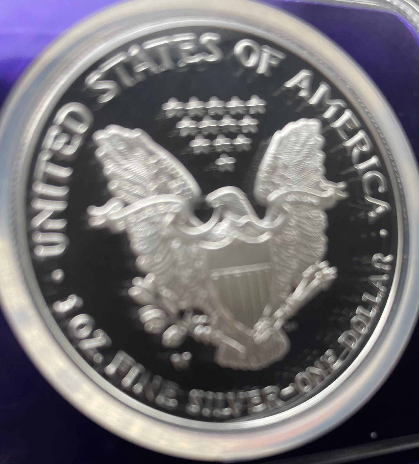 Proof 2003 (W) $1 American Silver Eagle NGC PF69 Trader Bea Private Issue Purple Foil New Holder Rare