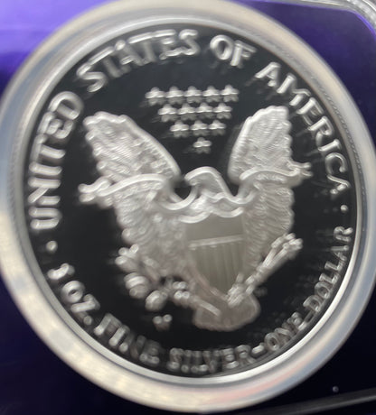 Proof 2003 (W) $1 American Silver Eagle NGC PF69 Trader Bea Private Issue Purple Foil New Holder Rare
