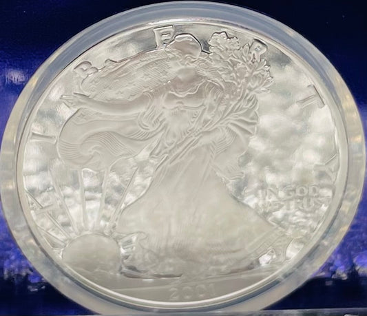 Proof 2001 (W) $1 American Silver Eagle NGC PF69 Trader Bea Private Issue Purple Foil Mint Condition Rare