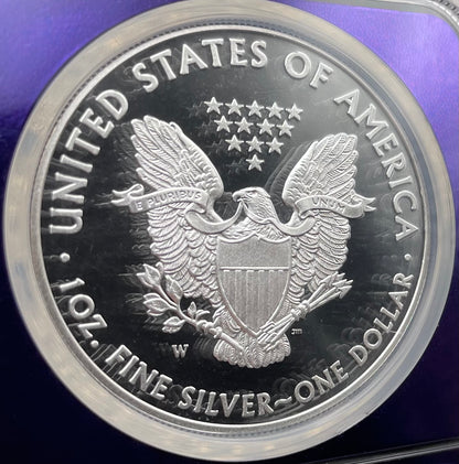 Proof 2015 (W) $1 American Silver Eagle NGC PF69 Trader Bea Private Issue Purple Foil New Holder Rare