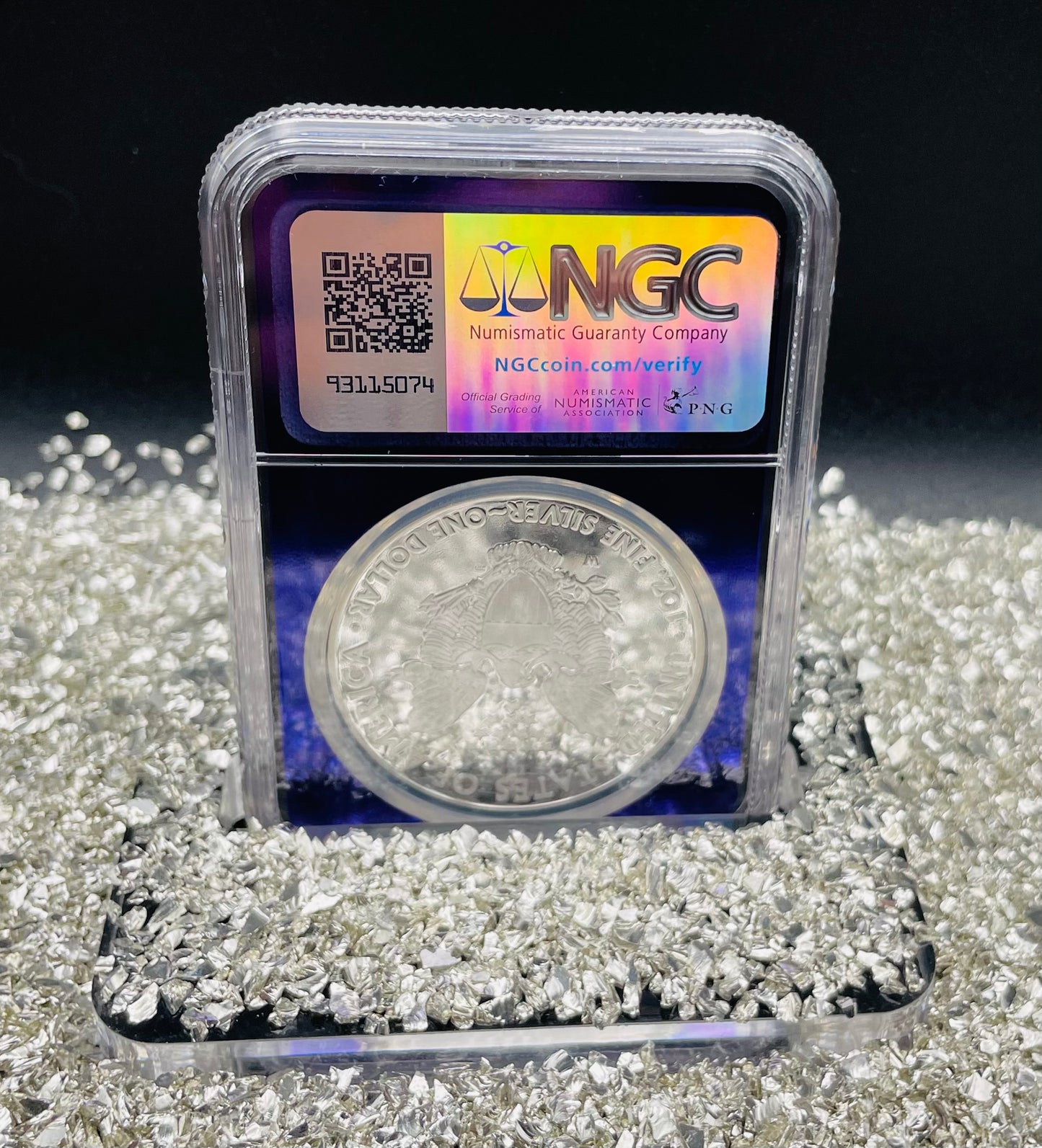 Proof 2015 (W) $1 American Silver Eagle NGC PF69 Trader Bea Private Issue Purple Foil New Holder Rare