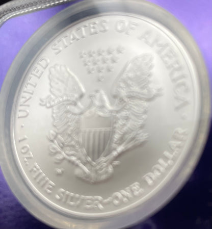 Burnished 2007 $1 (W) American Silver Eagle NGC MS70 Private Issue Limited Edition Trader Bea Purple Holder Mint Condition