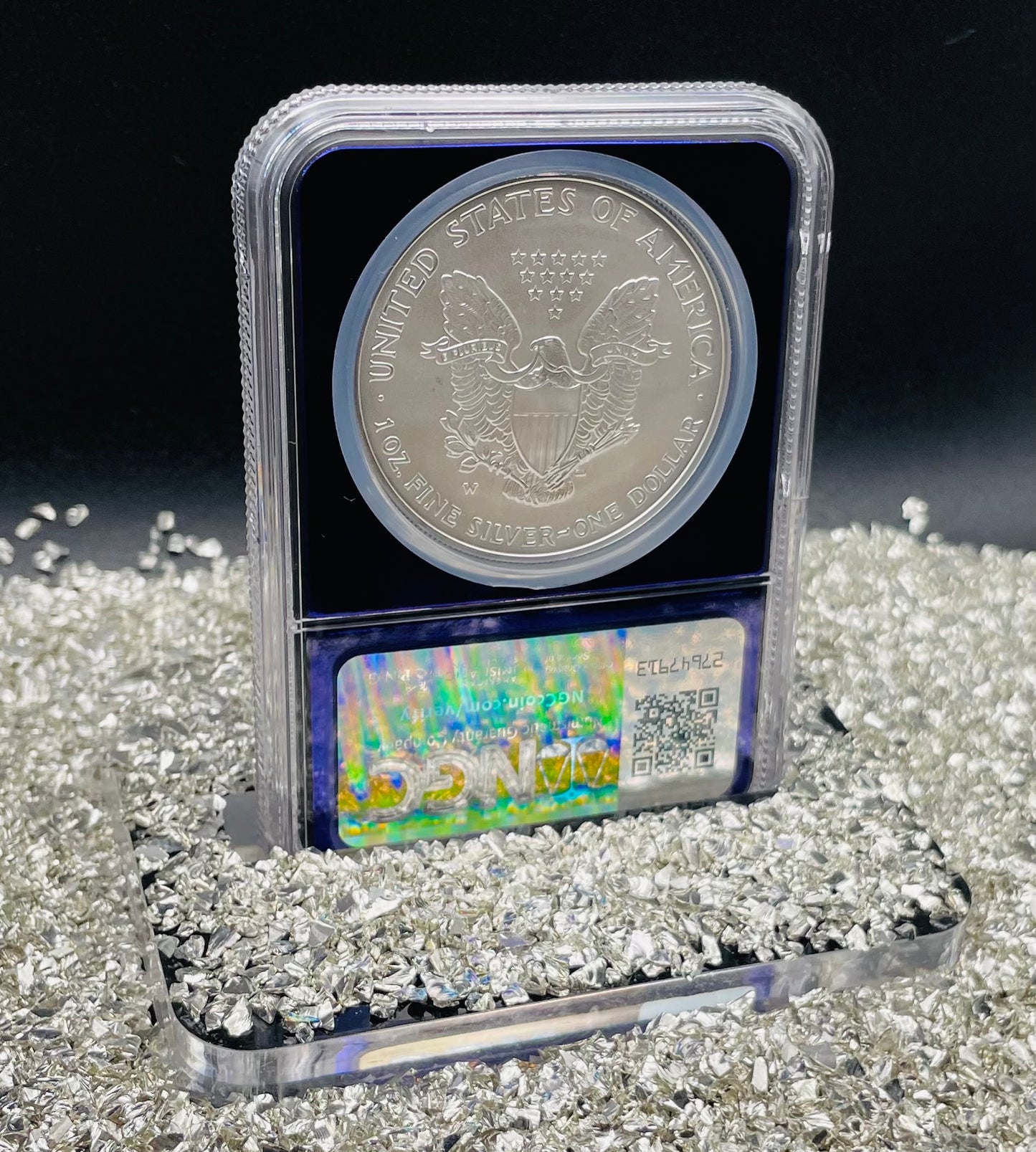 Burnished 2007 $1 (W) American Silver Eagle NGC MS70 Private Issue Limited Edition Trader Bea Purple Holder Mint Condition