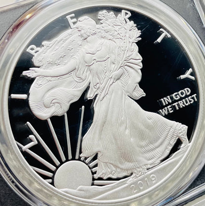 Proof 2019 (W) $1 American Silver Eagle PCGS PR70DCAM FDOI (Denver) Master Designer Cleveland Signed (1 of 213)