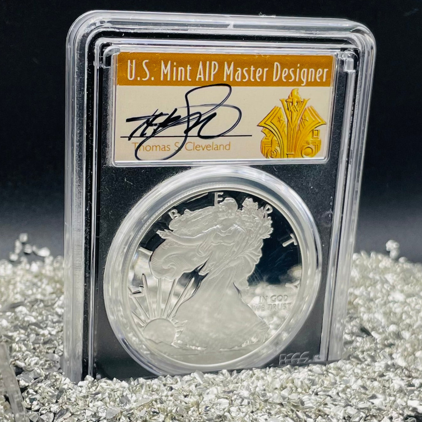Proof 2019 (W) $1 American Silver Eagle PCGS PR70DCAM FDOI (Denver) Master Designer Cleveland Signed (1 of 213)