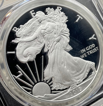 Proof 2019 (W) $1 American Silver Eagle PCGS PR70DCAM FDOI (Denver) Master Designer Cleveland Signed (1 of 213)