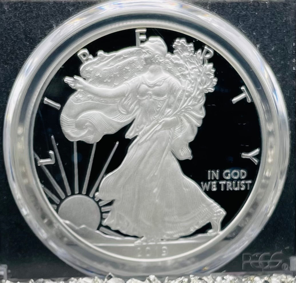 Proof 2019 (W) $1 American Silver Eagle PCGS PR70DCAM FDOI (Denver) Master Designer Cleveland Signed (1 of 498)