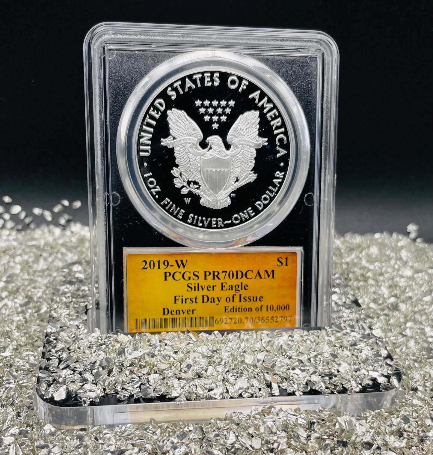 Proof 2019 (W) $1 American Silver Eagle PCGS PR70DCAM FDOI (Denver) Master Designer Cleveland Signed (1 of 498)