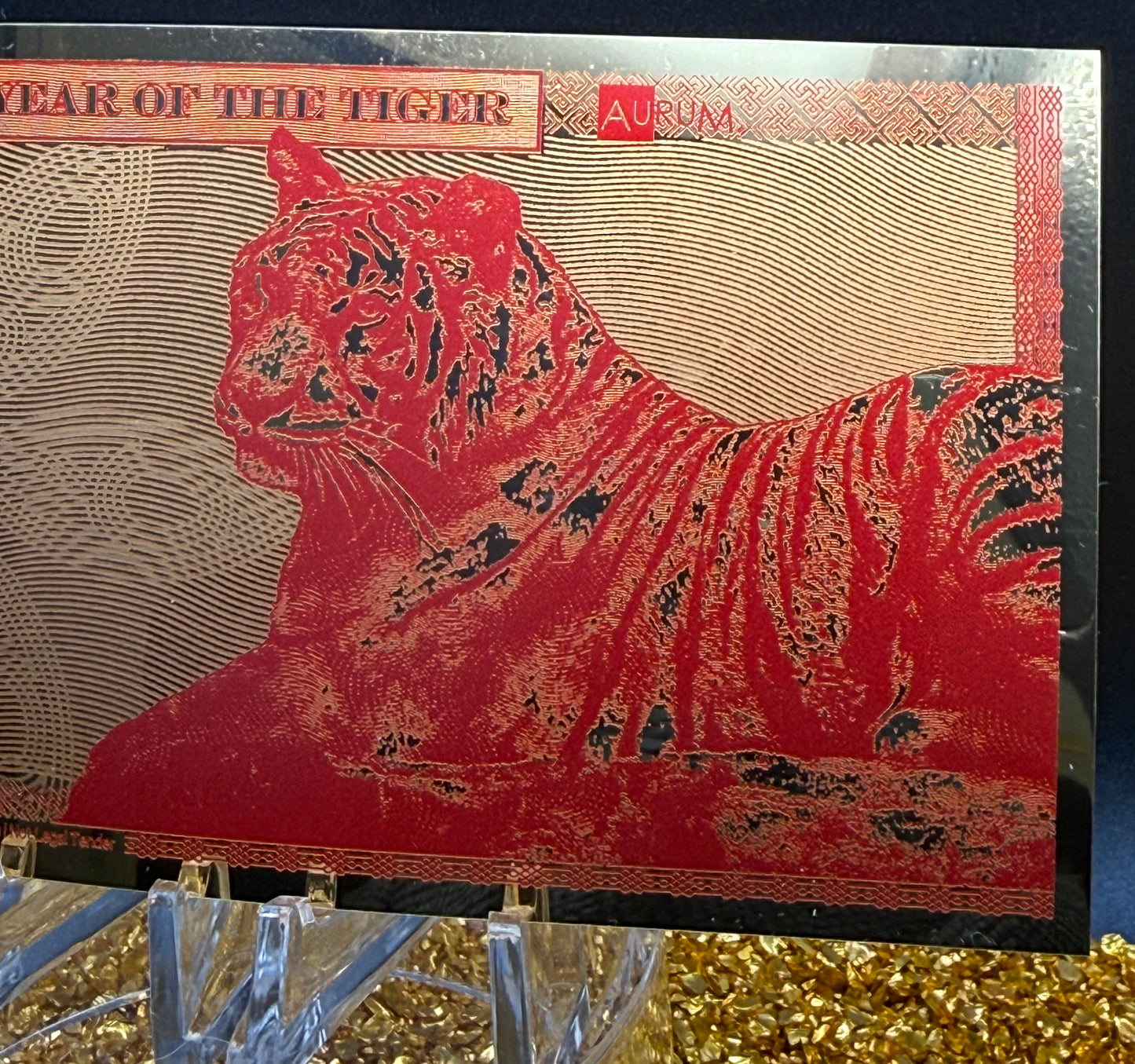 100 MG 24K GOLD 2022 YEAR OF THE TIGER GOLD AURUM NOTES ALPHA Rare! [Barcode FWS71253]
