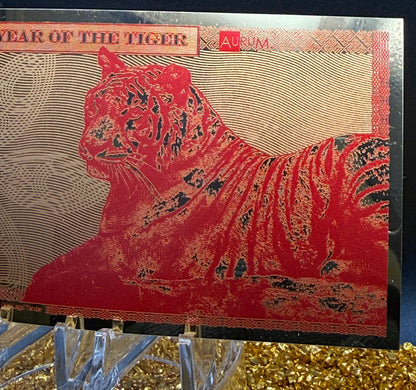 100 MG 24K GOLD 2022 YEAR OF THE TIGER GOLD AURUM NOTES ALPHA Rare! [Barcode FWS71253]