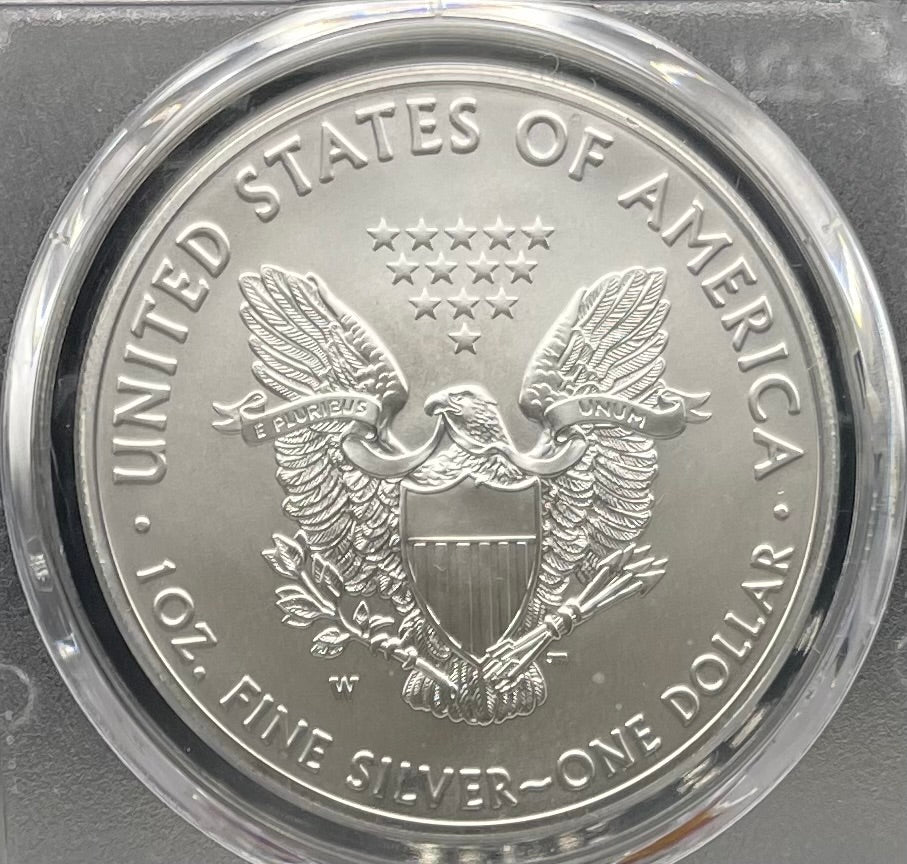 Burnished 2018 (W) $1 American Silver Eagle PCGS SP70 Early Issue Rare Blue Label (1 of 3,774)